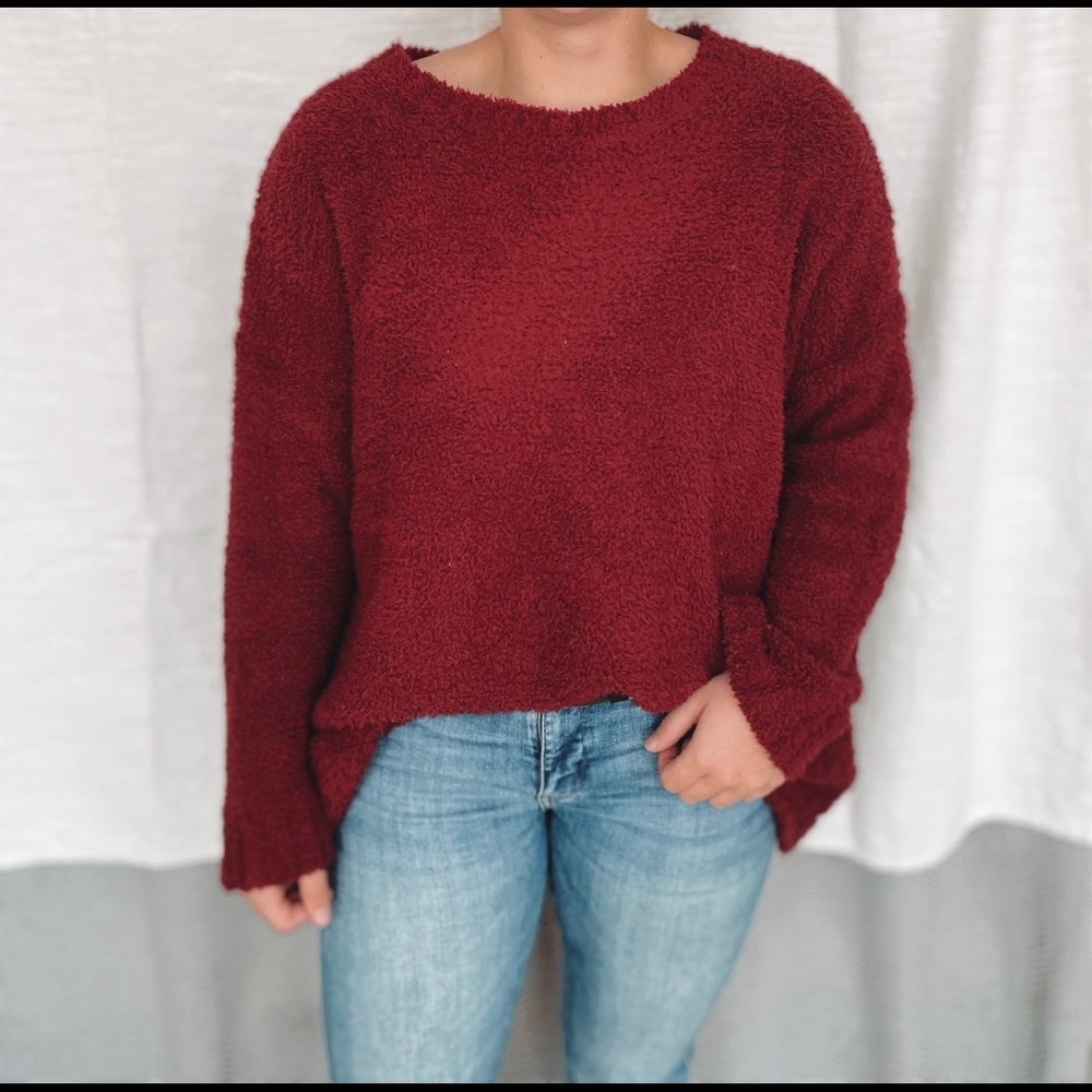 Deep red oversized sweater